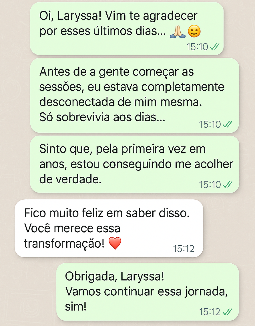 Depoimento WhatsApp sobre o quiz